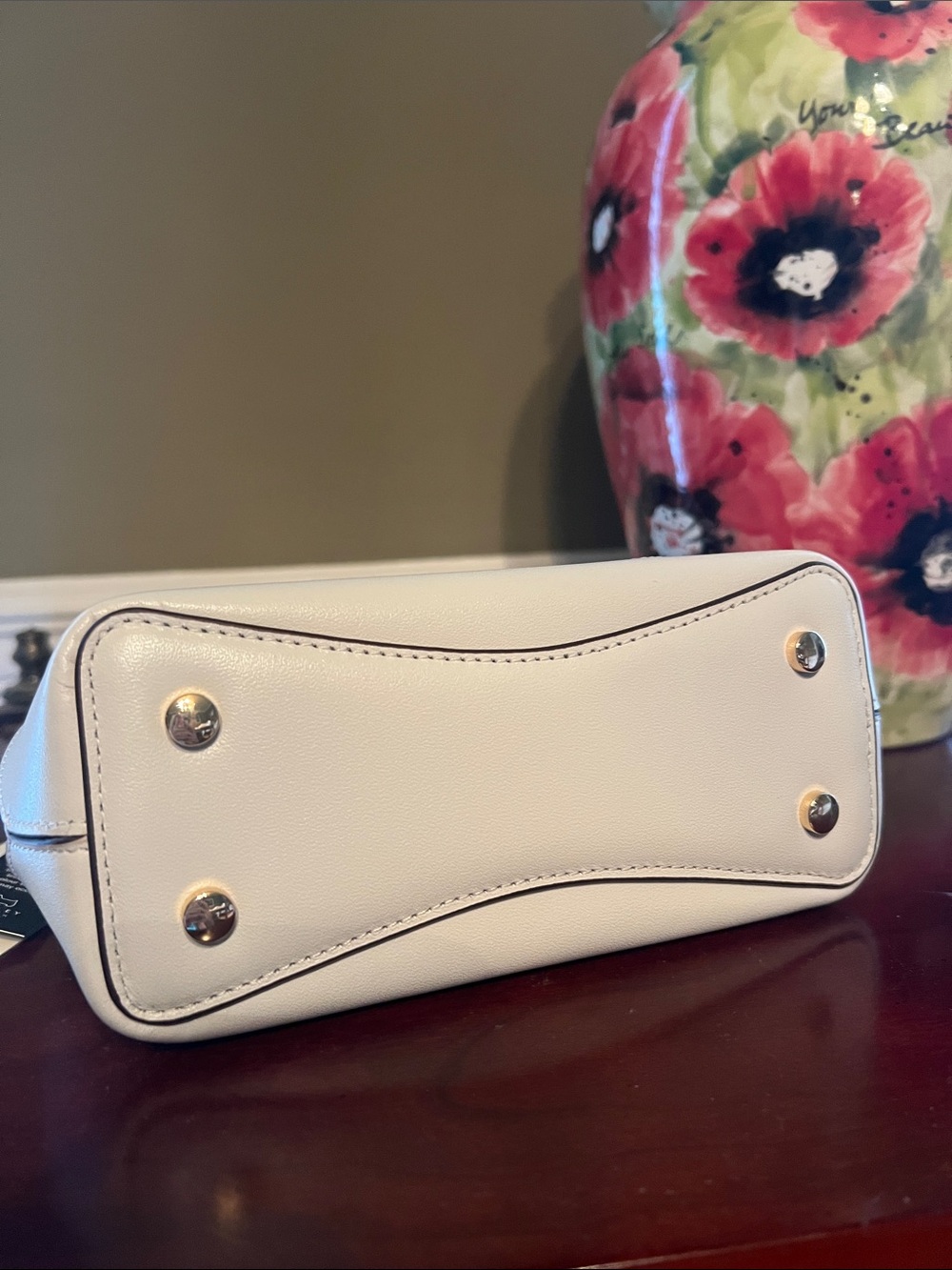 RADLEY LONDON Cream Satchel with Red Heart Appliqués - Picture 12 of 12